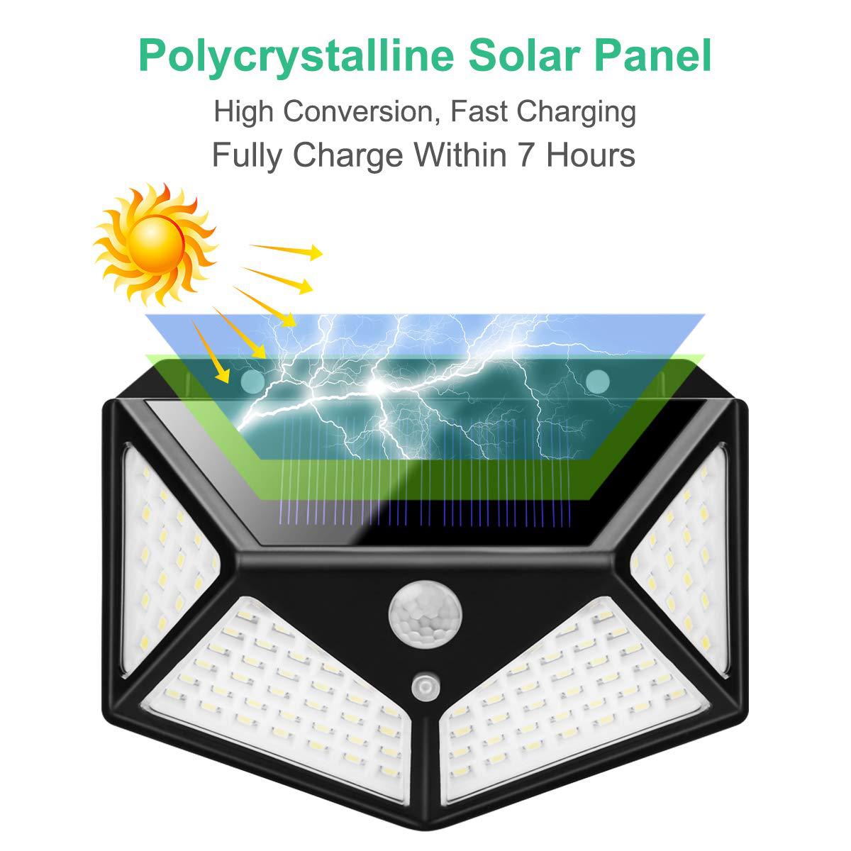 100LED solar wall light