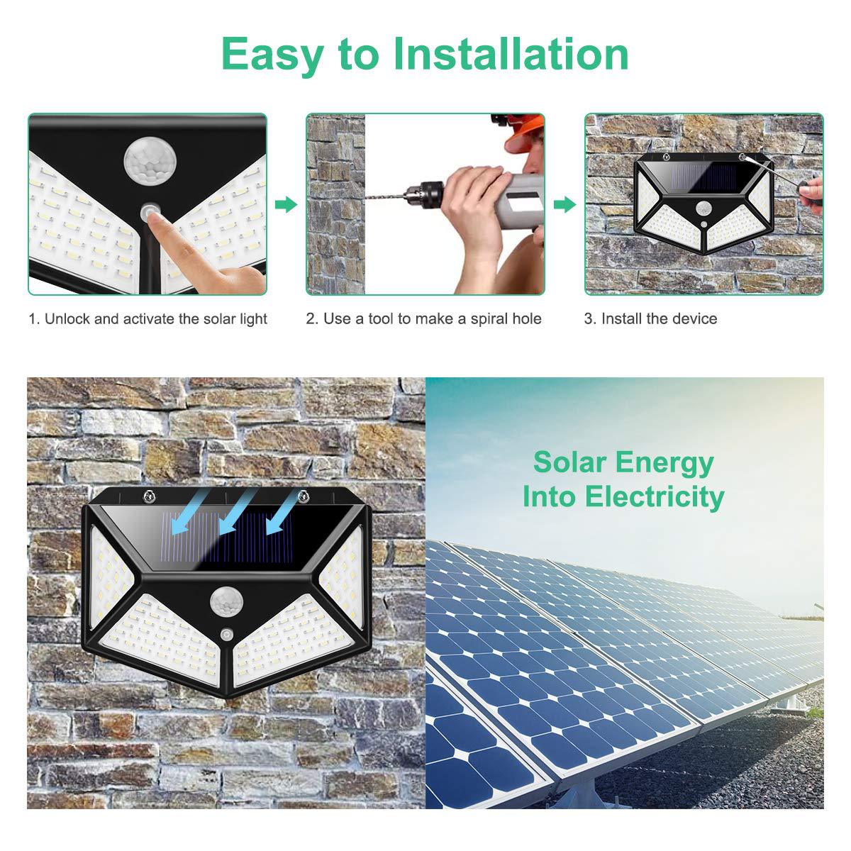 100LED solar wall light