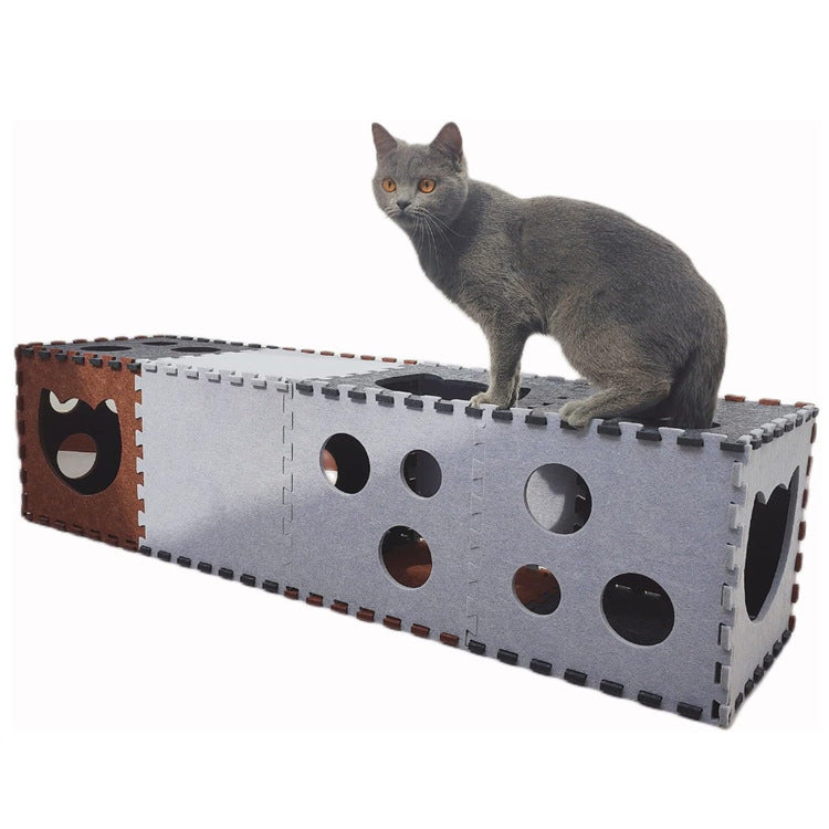 Felt cat tunnel diy assembled