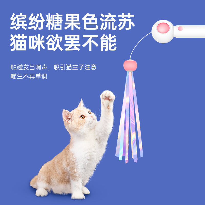 Gravity tease cat stick cat feather bell