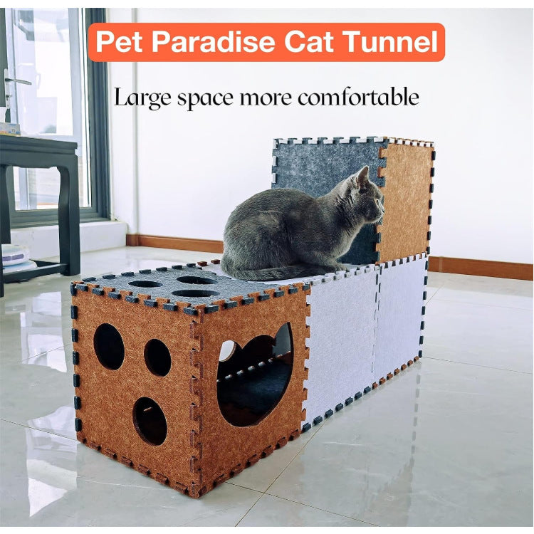 Felt cat tunnel diy assembled
