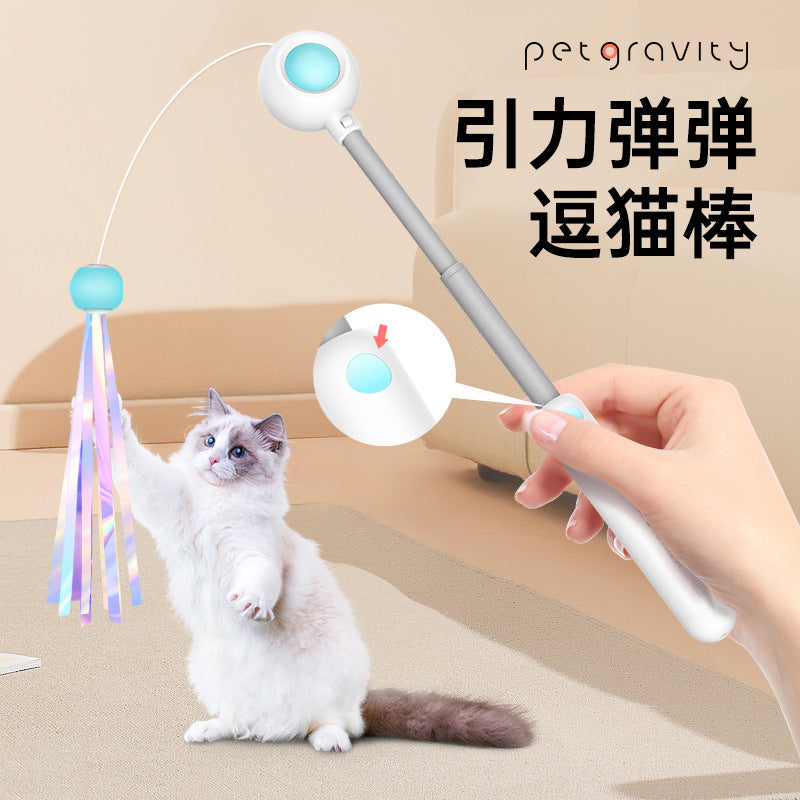 Gravity tease cat stick cat feather bell