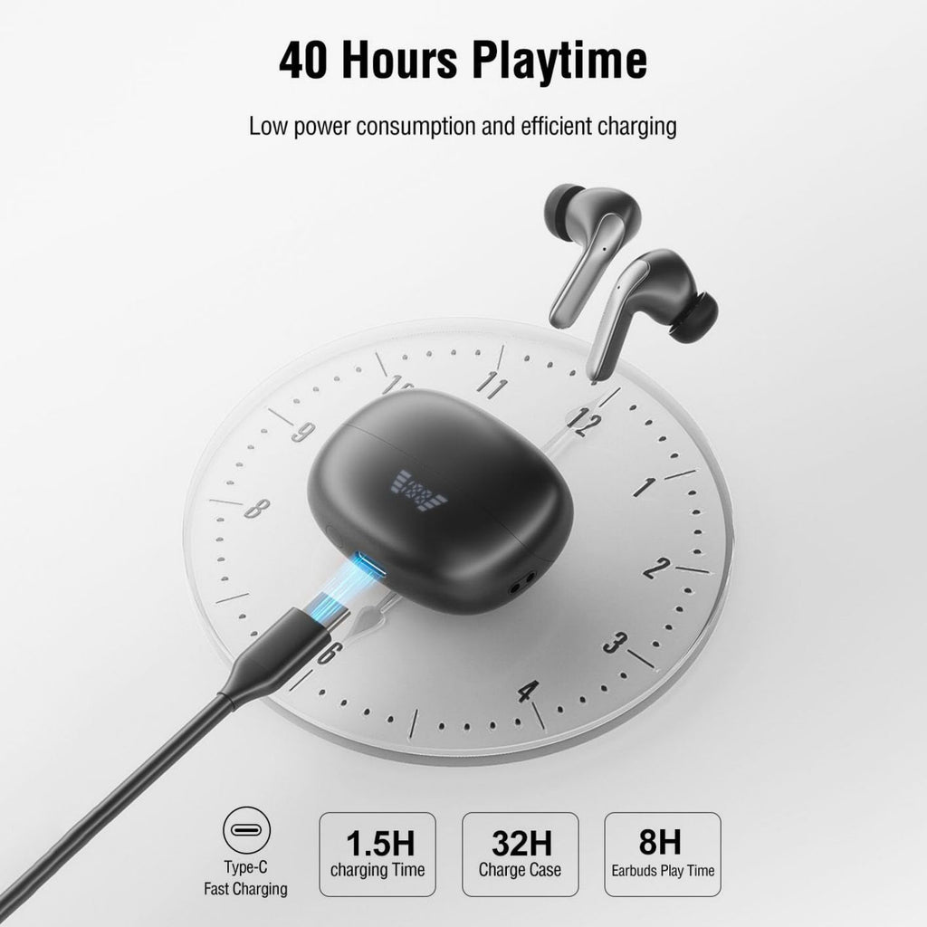 Bluetooth 5.3 Headphones Fast Charging Case