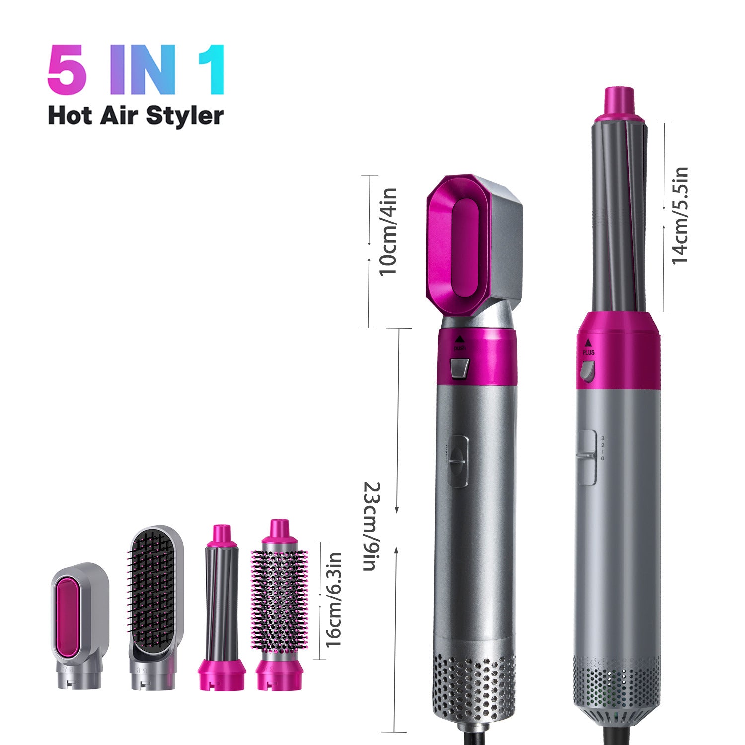 New five-in-one hot air comb