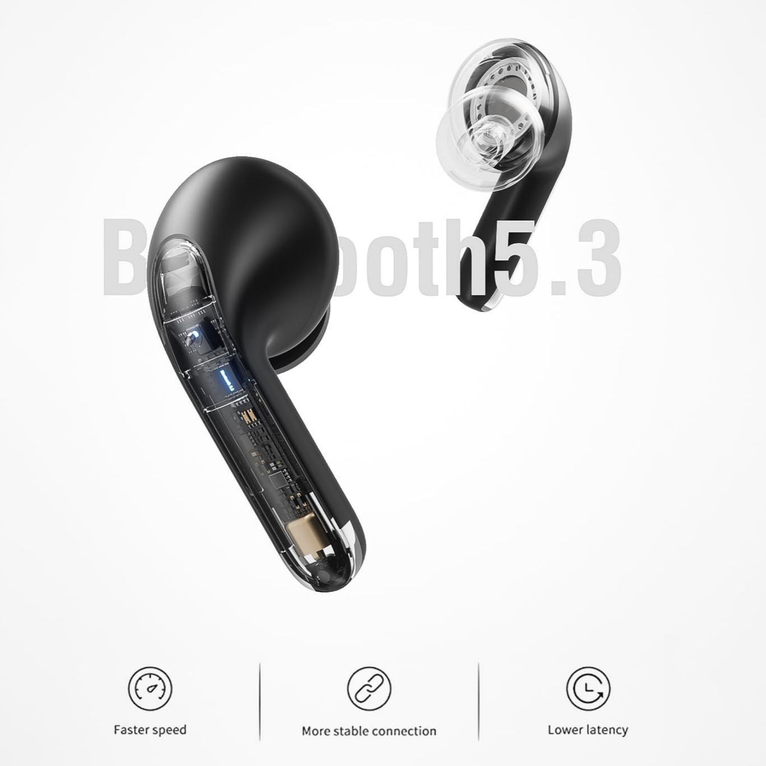 Bluetooth 5.3 Headphones Fast Charging Case